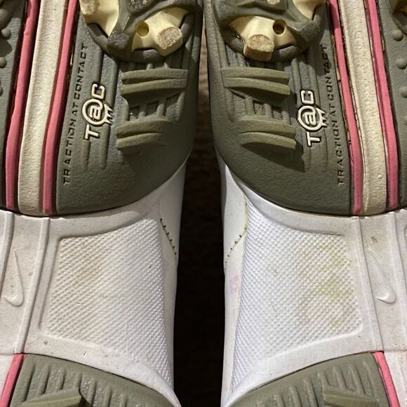 Nike WOMEN’s LACE UP WHITE GOLF SHOES w/ PINK ACCENT Sz-8.5 - Picture 7 of 11